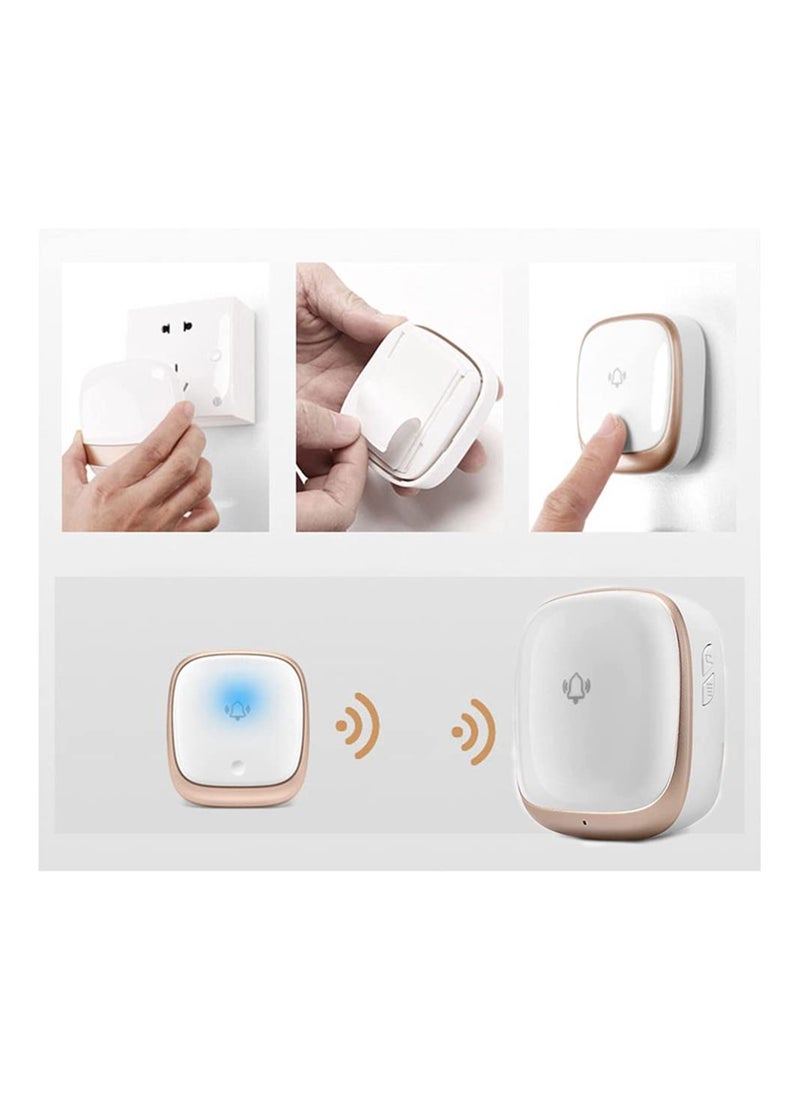 Wireless Doorbell,Push on Self-powered Transmitter Waterproof Flashing Door Bell,38 Chimes 5 Volume Levels (UK Plug)  - Image 3