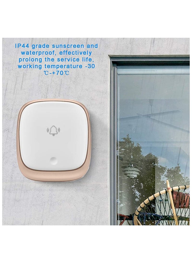 Wireless Doorbell,Push on Self-powered Transmitter Waterproof Flashing Door Bell,38 Chimes 5 Volume Levels (UK Plug)  - Image 1