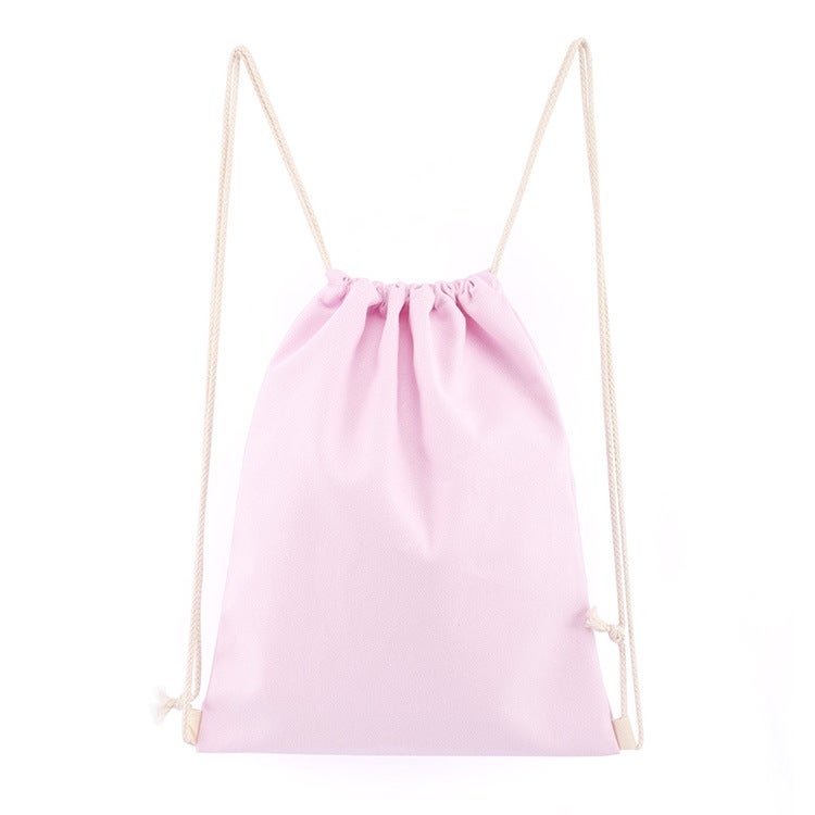 Wholesale Colorful Eco-friendly Canvas Drawstring Backpack Pink; 34*39; cotton