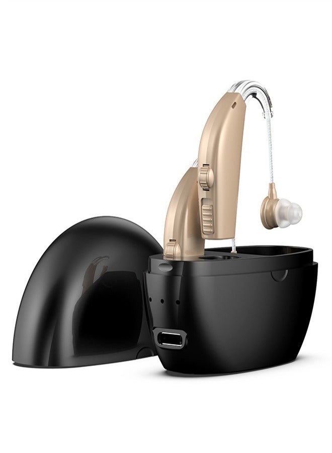 Hearing Aids for Seniors Rechargeable Hearing Aid with Noise Cancelling Hearing Amplifier with Adjustable Volume Control No Squealing One Pair Hearing Assist Device with Charging Box（black） - Image 1