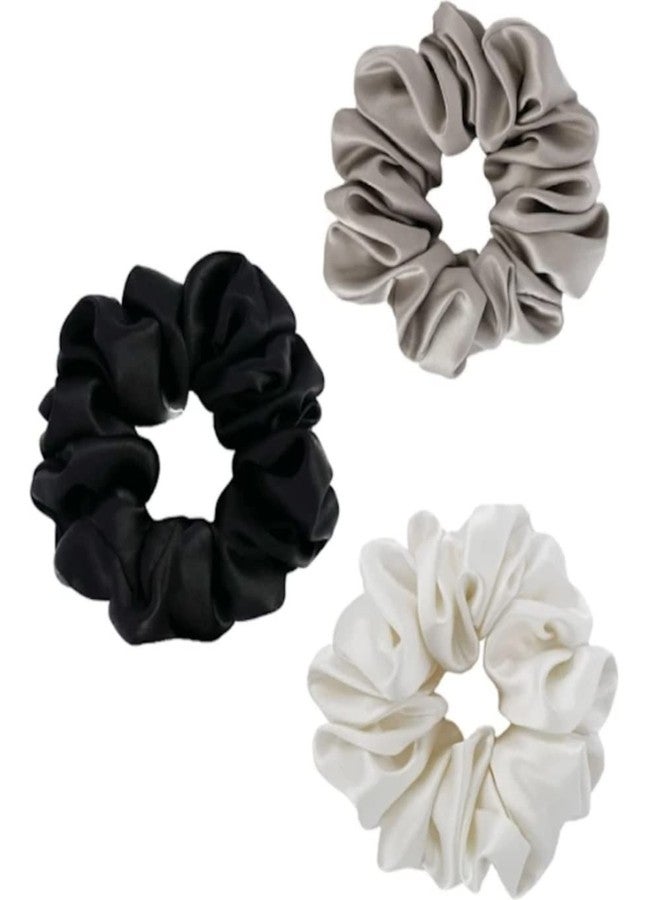 IBDA ربطات شعر حريرية بيضاء وسوداء وفضية من إيبدا، مصنوعة يدويًا، قابلة لتعديل المقاس - Image 2