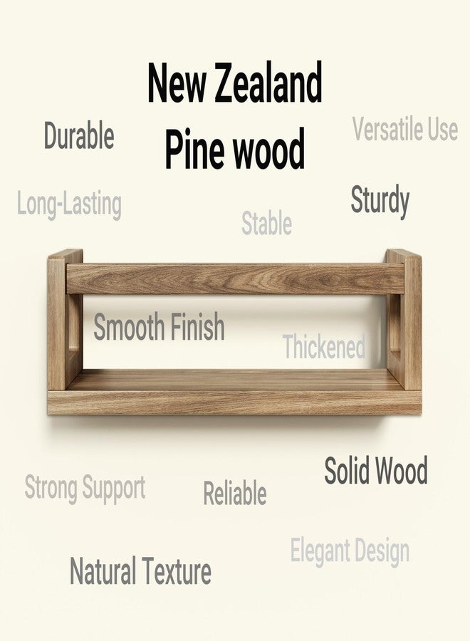 TidyCorner Sturdy Floating Shelves - Set of 3 Wall Bookshelves and Nursery Floating Shelves for Books, Toys, Kitchen, Bathroom, and Home Decor - Walnut Brown - Image 2