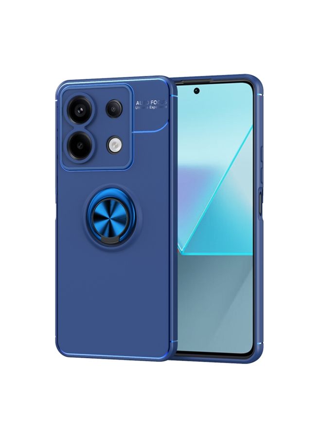 Case Cover For Xiaomi Redmi Note 13 Pro Metal Ring Holder TPU Phone Case Blue