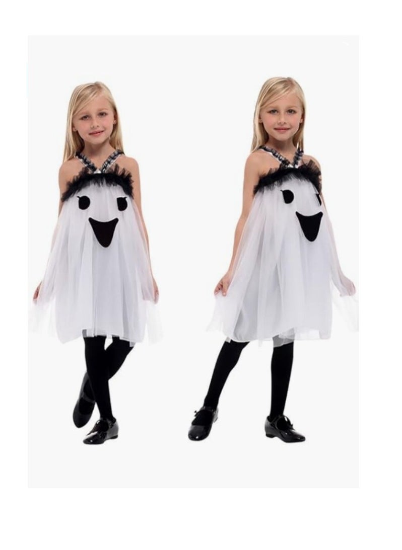 Generic Girls Costume Horror Elf Dress Up White Ghost Dress Children Stage Performance Costume  - Image 1