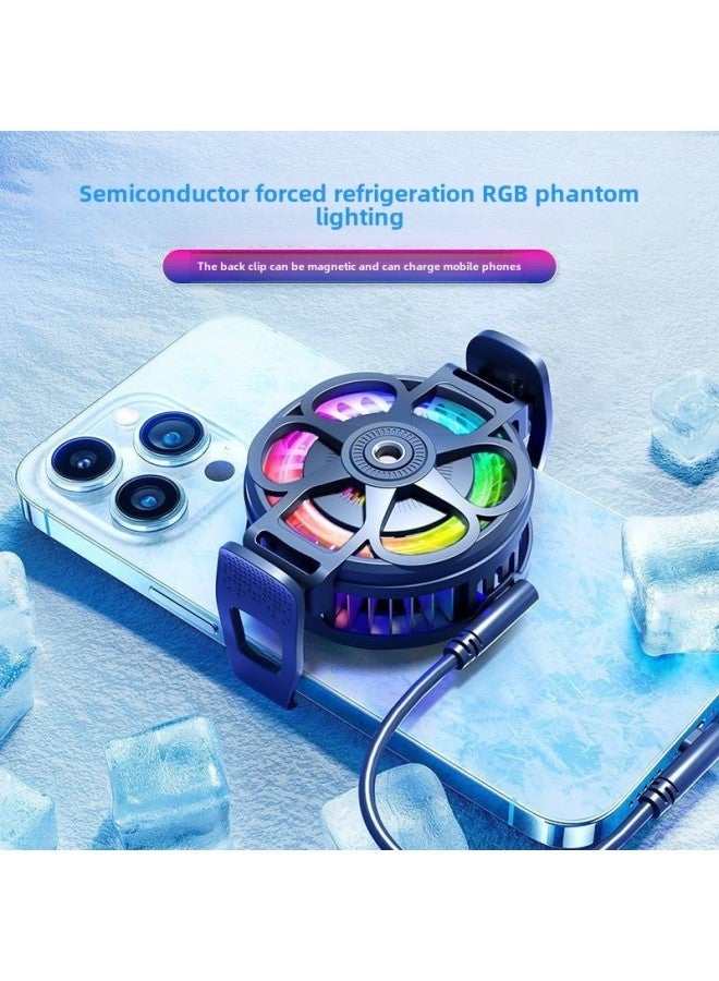 Semi-conductor Cooling Tablet Phone Heat Sink Wired Multi-gear Adjustable Attraction Clip Mobile Game Device-Color:G7 Magic Edition-Black (Back Semiconductor Refrigeration Air Cooled)  - Image 1
