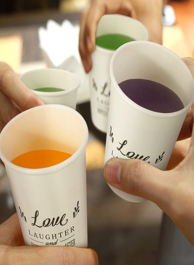 Newtay 50 Pack Disposable Paper Coffee Cups for Wedding 9 oz Bridal Shower Reception Drinking Cups Happily Ever After Guests Love Tea Tumbler for Hot Drink Birthday Anniversary Celebration party tableware - Image 3