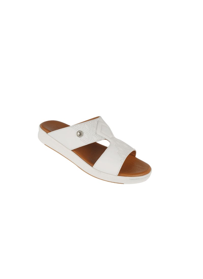 barjeel uno - Barjeel Uno Boys Elegant Arabic Sandals BB03 White - Image 1
