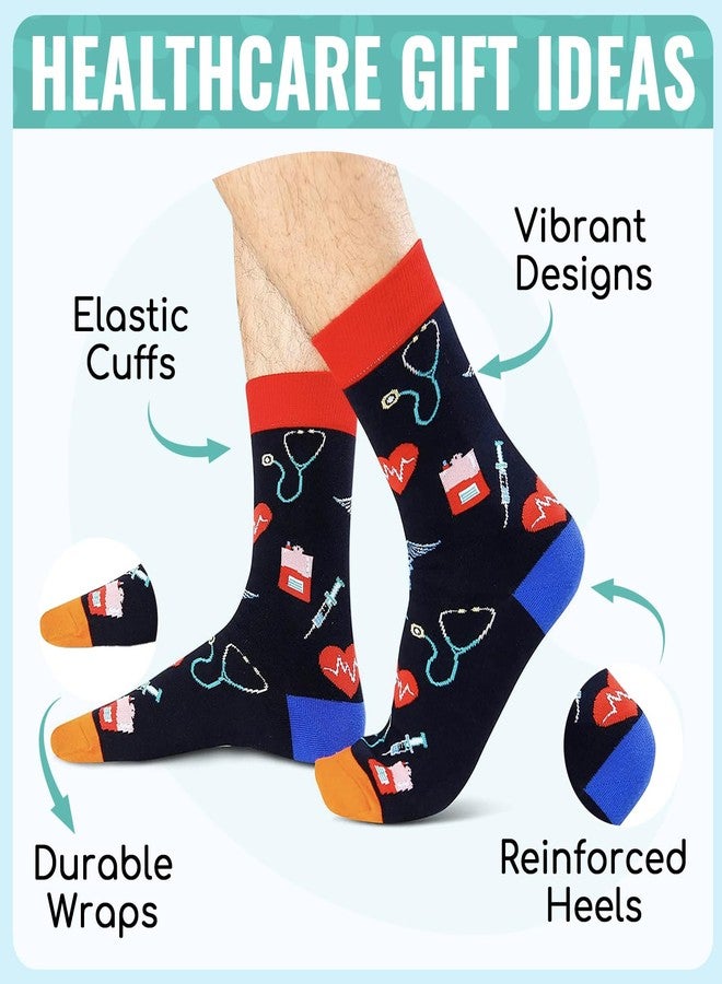 Happy Pop HAPPYPOP Doctor Gifts for Men Male - Unique Gifts for Doctors Women, Doctors Appreciation Graduation Retirement Gift, Doctor Socks in 4 Pack - Image 2