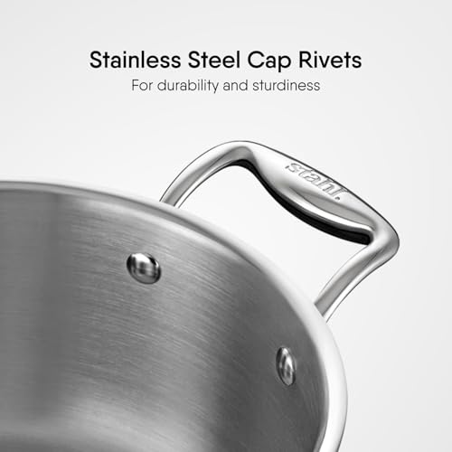 Stahl Artisan Triply 5.1 L, 24 cm Stainless Steel Sauce Pot | Casserole with Lid, Induction & Gas Stove Compatible, Briyani Pot/Handi (Serves 8-10 People) - Image 5