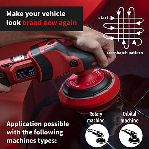 MENZERNA 6 Inch Polishing Pad HEAVY CUT for Scratch Repair I Body Repair and Detailing Pads with Safety Edge & Velcro Attachment I Washable & Long Lasting I Thin Pad with Hole for Anti Heat Build-Up - Image 4