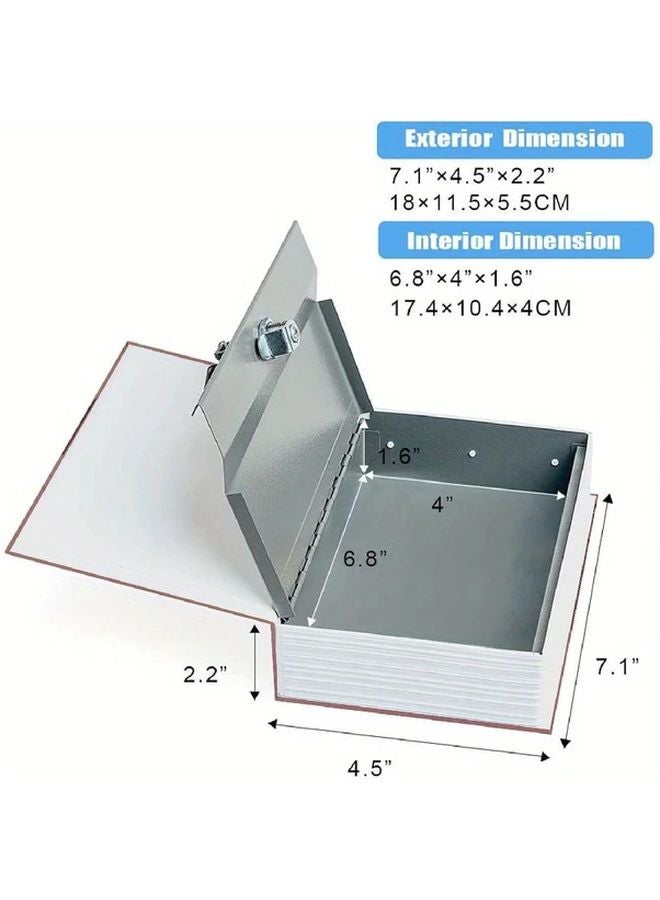 Red Classic Design Book Safe with Key Lock for Cash and Jewelry Carbon Steel - Image 3