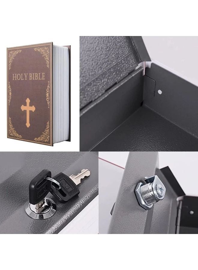 Red Classic Design Book Safe with Key Lock for Cash and Jewelry Carbon Steel - Image 4