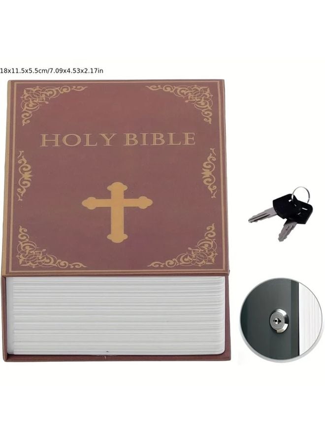 Red Classic Design Book Safe with Key Lock for Cash and Jewelry Carbon Steel - Image 1