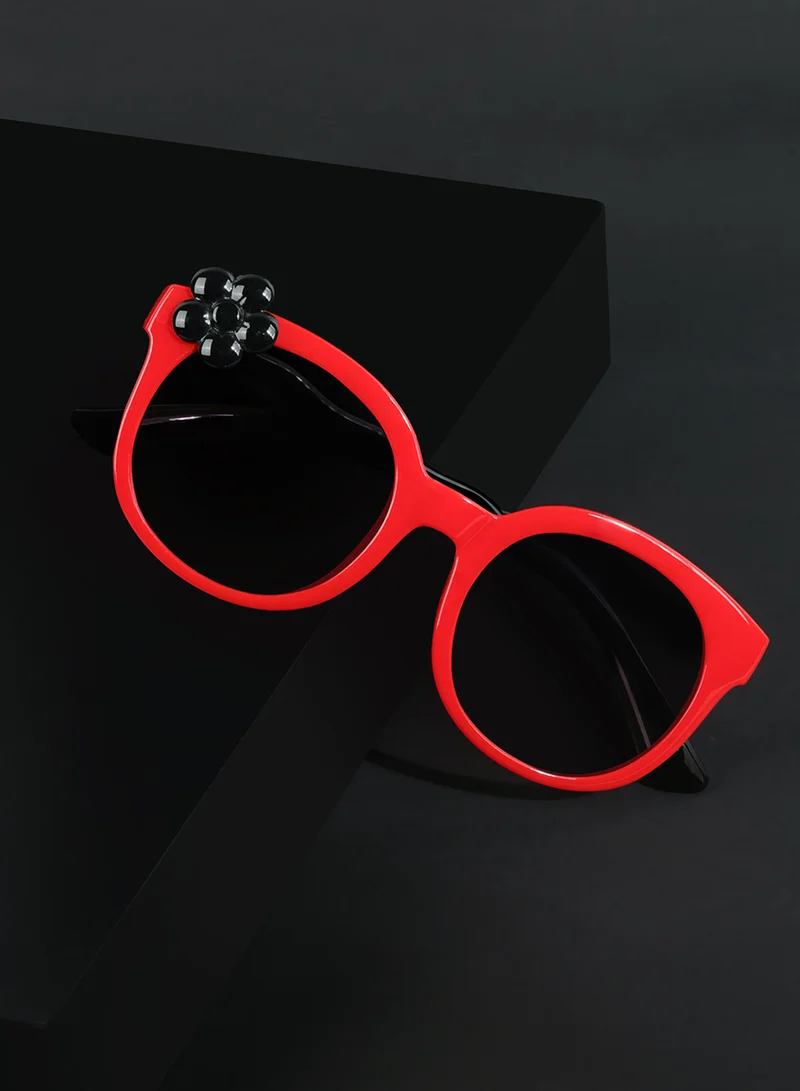Woggles EyeBloom Red Round Kids Sunglasses