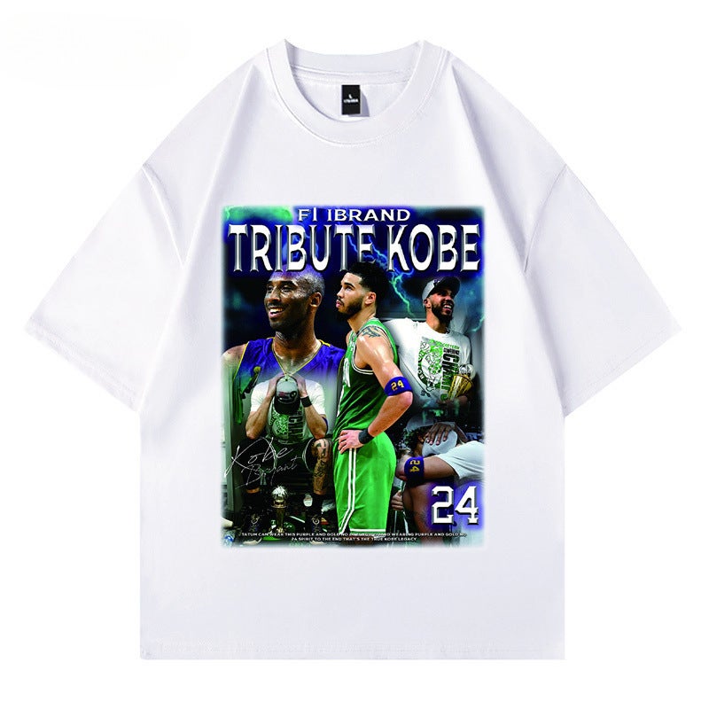 Ins Harajuku Style Hong Kong Style Short-Sleeved T-Shirt Bf Loose 2024 Student Top Men'S Wish - Image 3