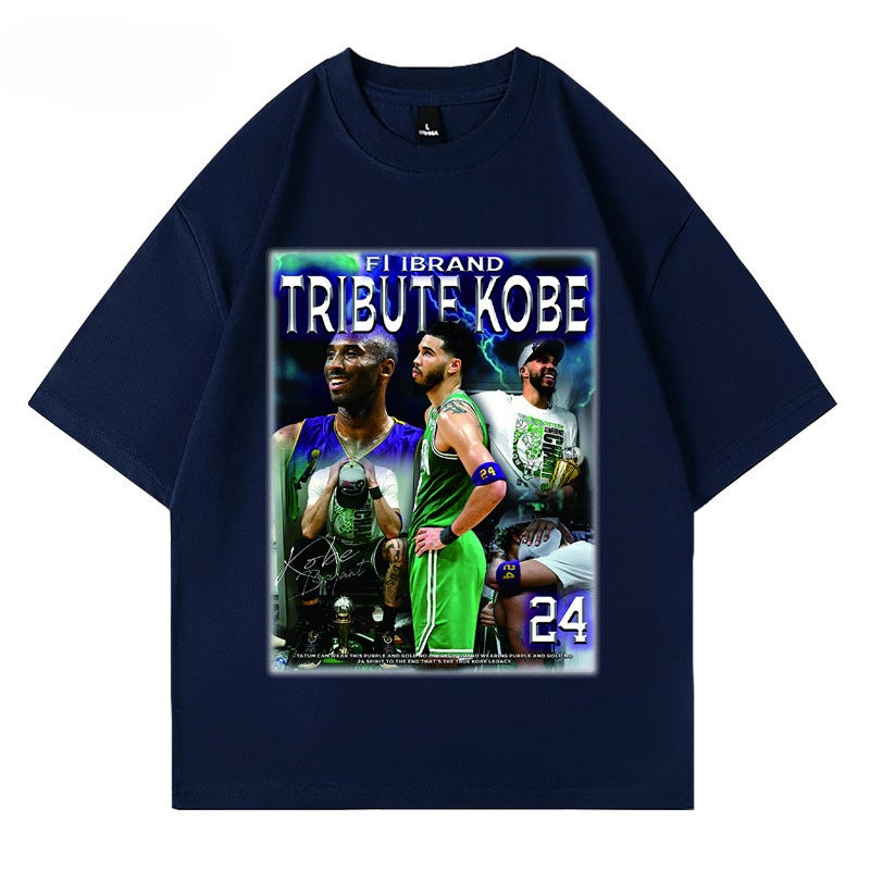 Ins Harajuku Style Hong Kong Style Short-Sleeved T-Shirt Bf Loose 2024 Student Top Men'S Wish - Image 4