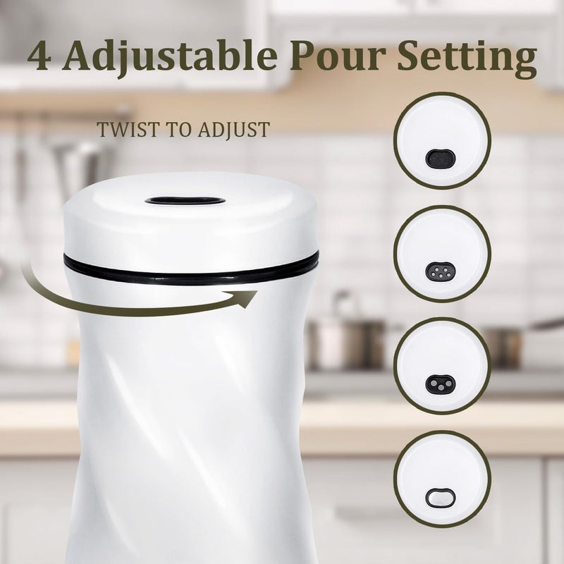Neodaco Farmhouse Salt and Pepper Shakers with Adjustable Pour Holes, Refillable Glass Salt Shaker with Stainless Steel Lids by , Ideal for Himalayan, Kosher, and Black Pepper (Black & White) - Image 3