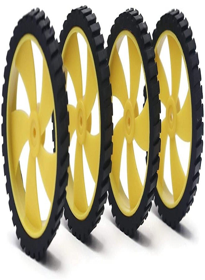 Electronicspices Electronic Spices Pack of 4 wheel-4512 Robot Durable Rubber Tire Yellow wheel 45mm for BO DC Motor For Motor Toy Car Electronic School Collages Projects (Assorted) - Image 3