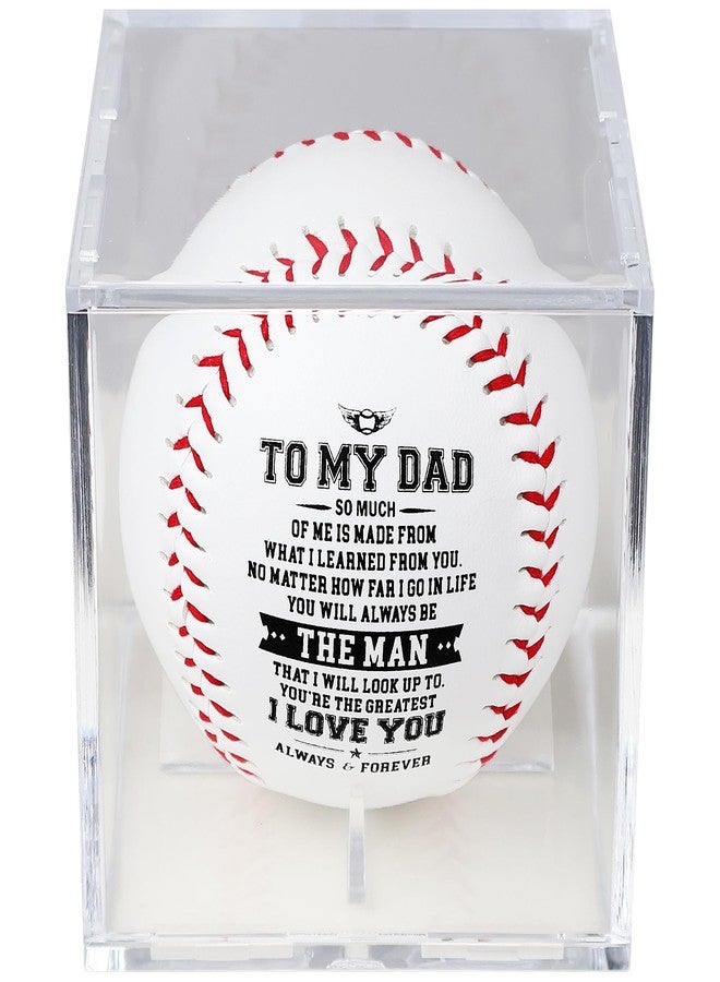 SYNGUCK Baseball Gifts for Dad - to My Dad Engraved Baseball in Clear Acrylic Display Case - Father’s Day, Birthday, Retirement Gifts for Dad - Emotional Thank You Present for Father - Image 4