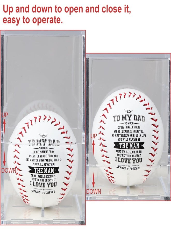 SYNGUCK Baseball Gifts for Dad - to My Dad Engraved Baseball in Clear Acrylic Display Case - Father’s Day, Birthday, Retirement Gifts for Dad - Emotional Thank You Present for Father - Image 3