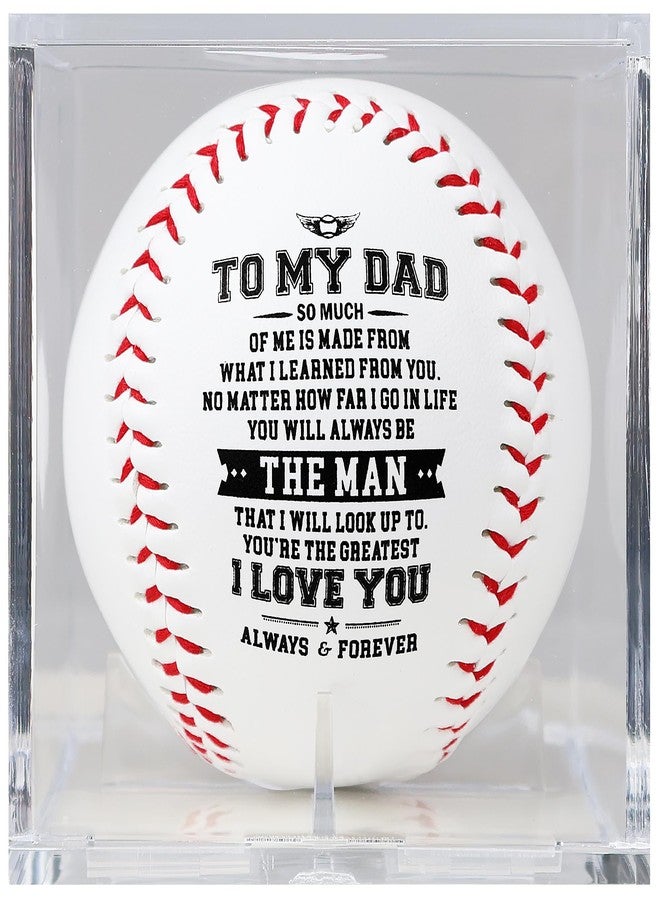 SYNGUCK Baseball Gifts for Dad - to My Dad Engraved Baseball in Clear Acrylic Display Case - Father’s Day, Birthday, Retirement Gifts for Dad - Emotional Thank You Present for Father - Image 1