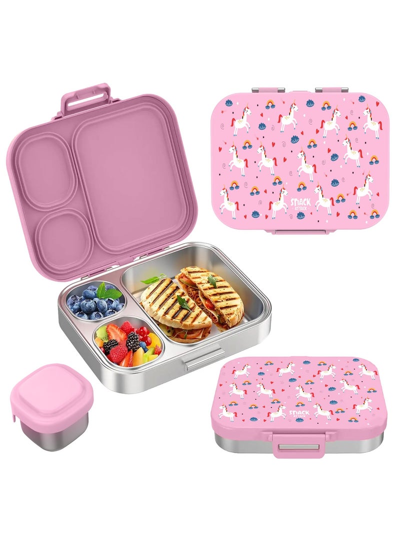 Snack Attack Pink Unicorn Presto Stainless Steel with Dip Sauce - Image 1