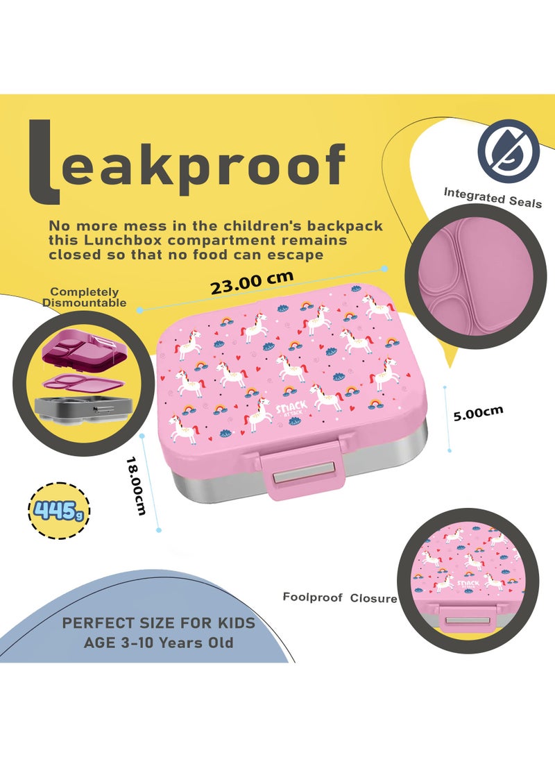 Snack Attack Pink Unicorn Presto Stainless Steel with Dip Sauce - Image 2