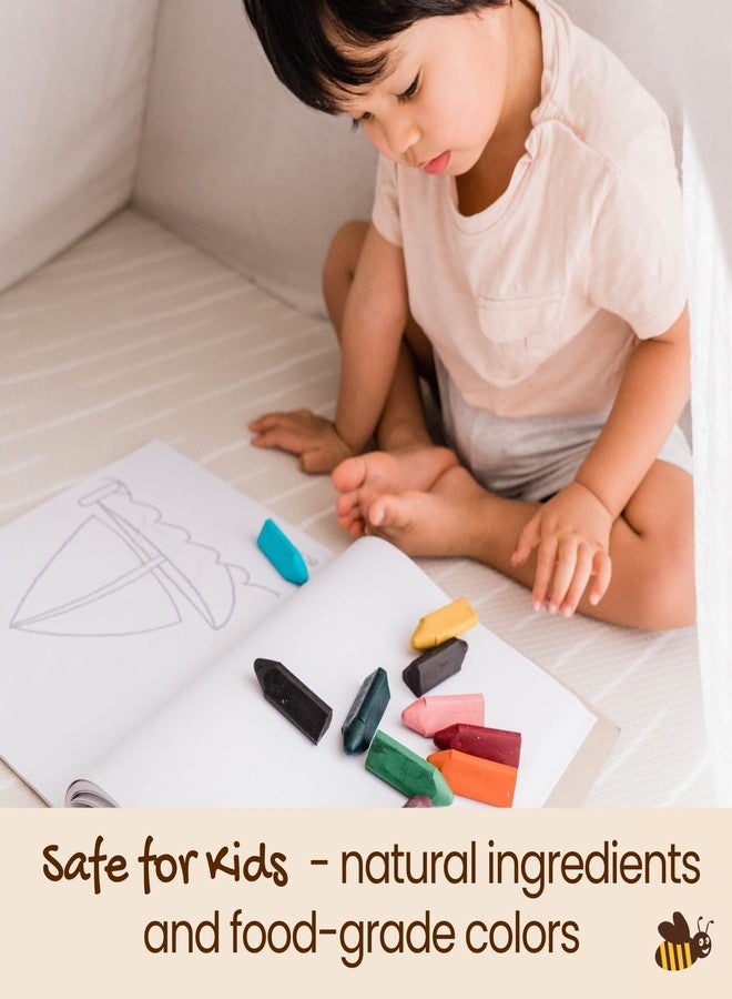 Honeysticks Triangular Crayons (10 Pack) - 100% Pure Beeswax, Food Grade Colors, Non Toxic Crayons for Baby, Toddlers ages 1-3,2-4, Triangle Shape for Pencil Grip Development. Handmade in New Zealand - Image 3