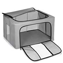 MÇS Milindi Sales Double Opening Zipped Storage Organiser Bag with Window Folding Bag Under Bed Closet Wardrobe BoxMuticolorDesigns 66 LTR 1 Piece - Image 4