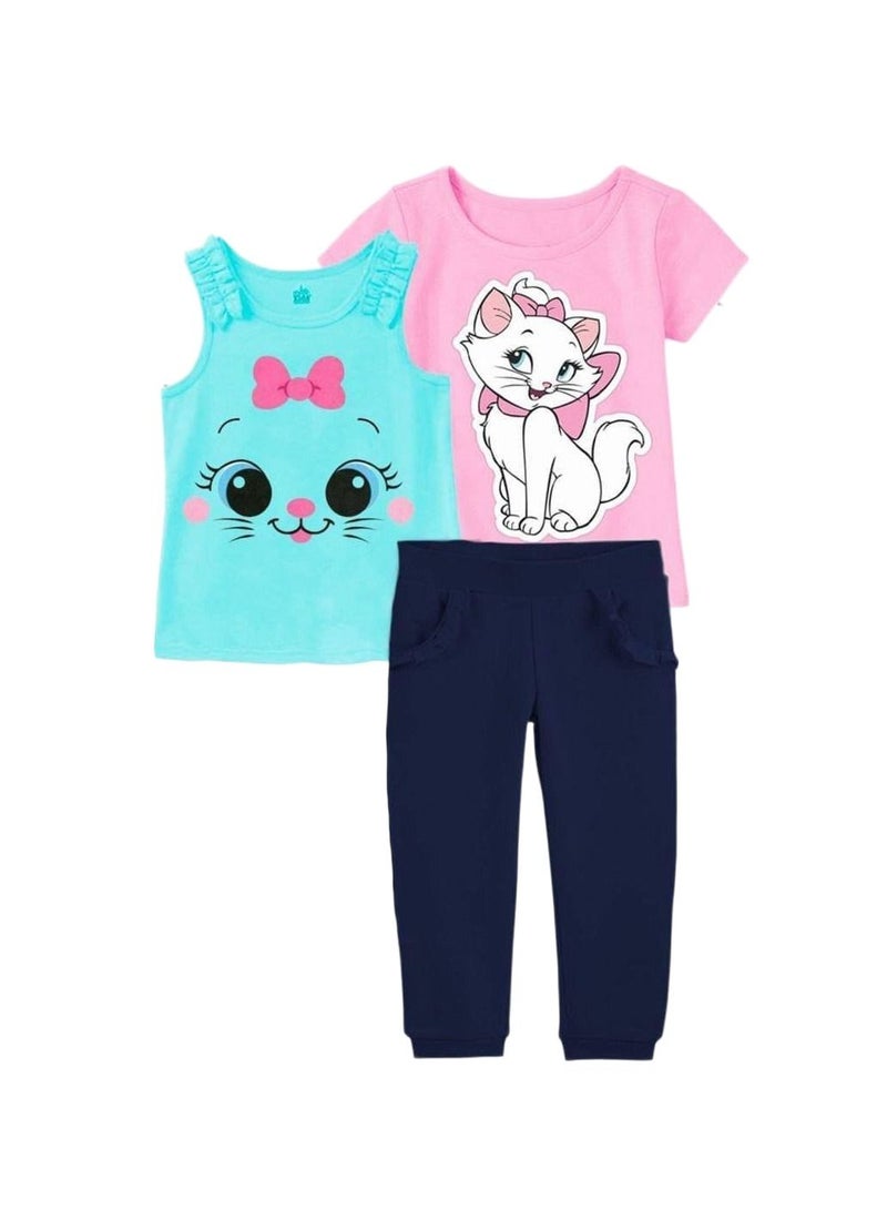 طقم بناتي مكون من ثلاث قطع