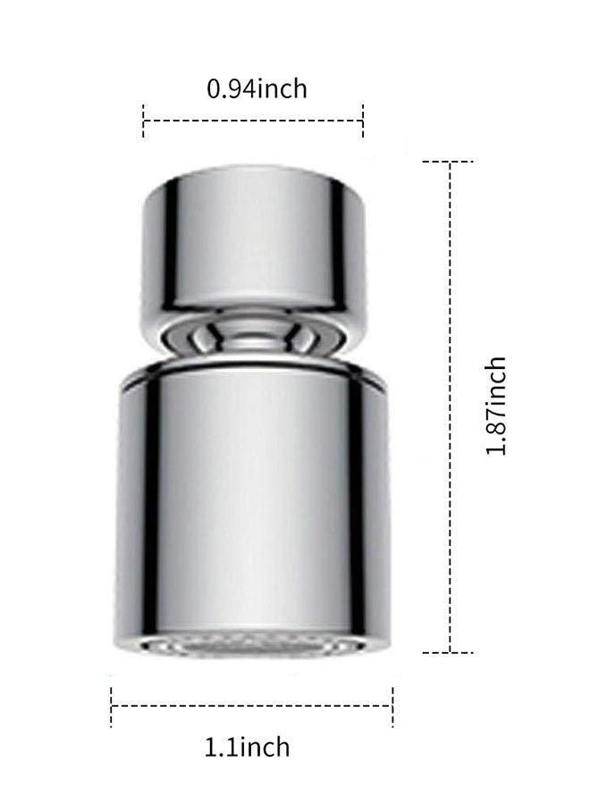 واي آند دي رأس بخاخ بصنبور دوار بزاوية 360 درجة فضي 1.87x1.1x0.94بوصة  - Image 2