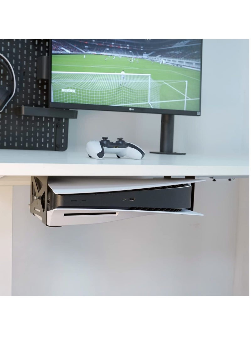 Under Desk Holder for PS5/PS5 Slim,Stealth Mount Compaitble with Playstation 5 Disc  Digital Edition Console,Space Saving,DP-05 - Image 2