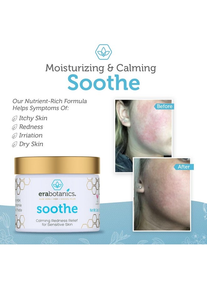 Era Organics Cream Redness Relief Moisturizer- Soothing Redness Relief For Face With Manuka Honey, Msm, Chamomile - Calming Moisturizer For Face - Redness Face Cream Made In Usa - Image 2