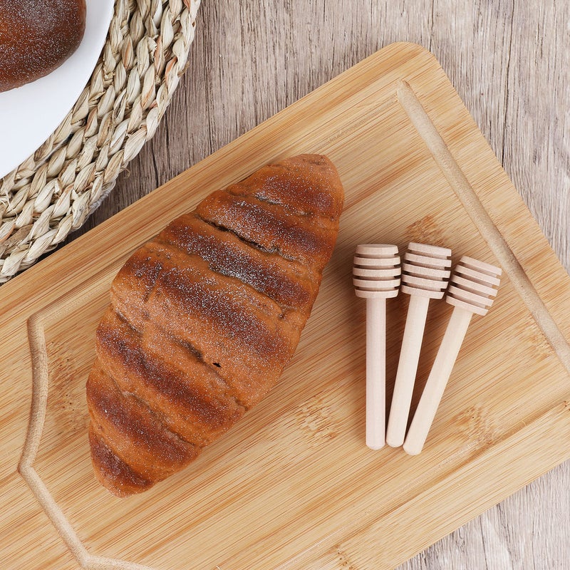 Ucheom Wooden Honey Dipper Sticks 3Pcs Mini Honey Spoon For Honey Jar Dispense Mixing Stirrer - Image 5