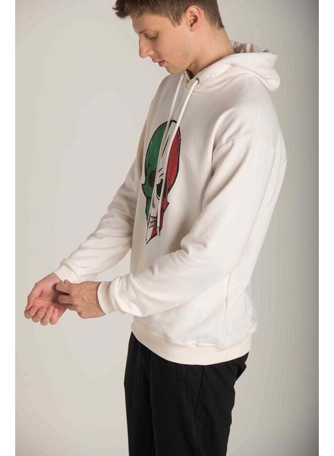 Marco Bergamo Scull Front Print Hoodie  - Image 4