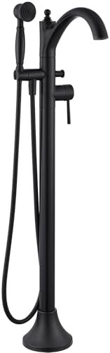 Wintap Freestanding Bathtub Faucet, Matte Black Classic Free Standing Tub Faucet with Vintage Handheld Sprayer High Flow Max 7.04GPM Floor Mounted Tub Filler (WT-9002BK) - Image 1