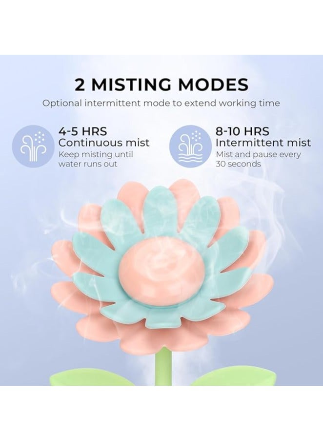 Sunflower Desktop Humidifier for Bedroom, Quiet Cool Mist Humidifier with Diffuser and LED Night Light, Auto Shut Off, 260ml Portable Humidifier for Car, Home, Indoor Garden and Plants (Pink) - Image 5