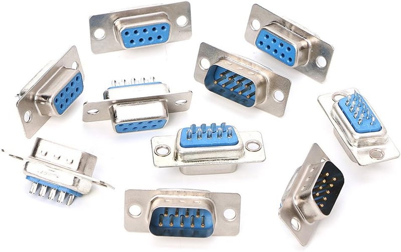 Low wear optimized build Sara-u 5Pairs DB9 Male and Female RS232 9 Pin Wire Solder Serial Port Plug Connectors Classic design alternatives - Image 1