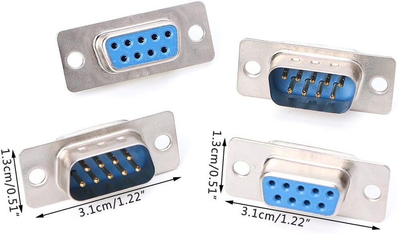 Low wear optimized build Sara-u 5Pairs DB9 Male and Female RS232 9 Pin Wire Solder Serial Port Plug Connectors Classic design alternatives - Image 4