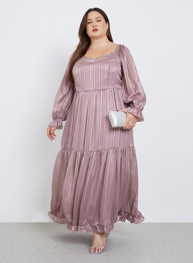 ستايلي فستان طويل بمقاس كبير وتفاصيل لوريكس - Image 1