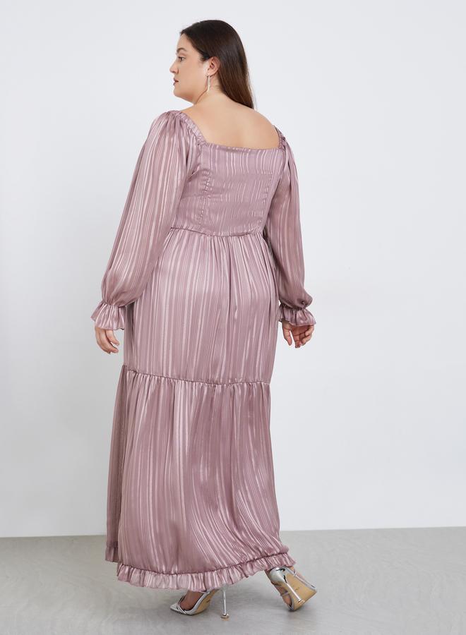 ستايلي فستان طويل بمقاس كبير وتفاصيل لوريكس - Image 5