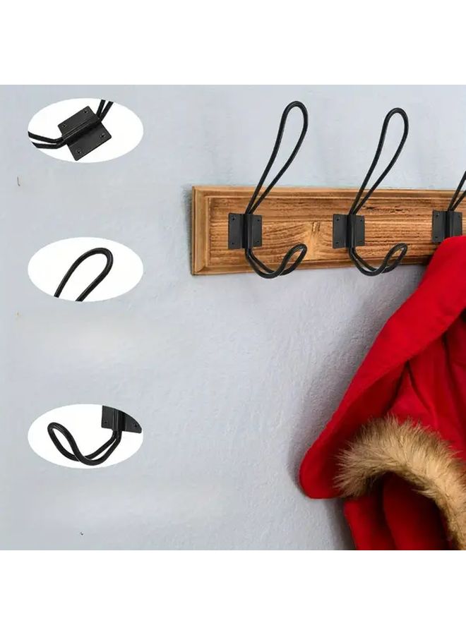 10Pcs Black Rustic Farmhouse Wall Hooks Double Coat Hangers Wall Mounted Entryway Storage - Image 5