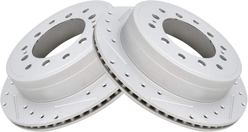 TRQ Rear Performance Brake Rotors Set Premium G-Coated Compatible with 2010-2022 Lexus GX460 Toyota 4Runner 2010-2014 FJ Cruiser - Image 2