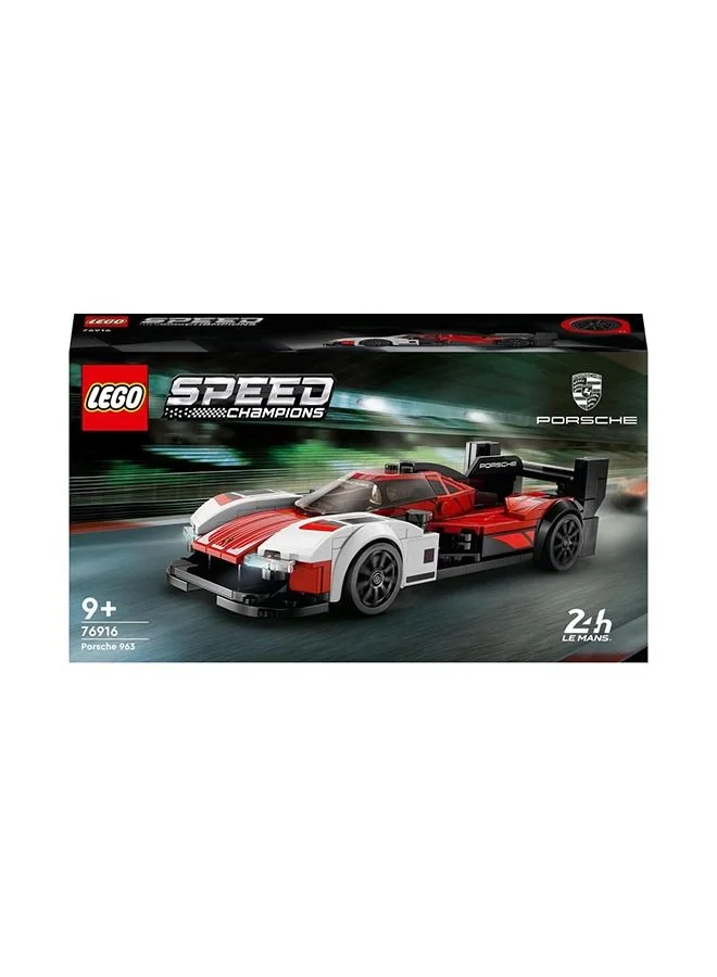 LEGO Speed Champions Porsche 963 76916 Building Toy Set; Collectible Car Toy For Kids Aged 9+; Buildable Model Kit Of Porsche; Includes Driver Minifigure For Racing Playtime (280 Pieces)