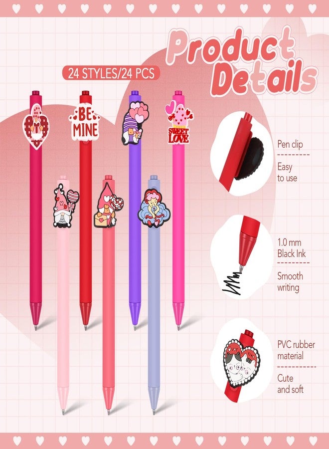 Engrowtic 24 Pcs Cute Pens Cartoon Pens Funny Pen Writing Kawaii Ballpoint Pens Retractable Black Ink Pens Birthday Party Gifts for Kids Students Office Supplies School Stationery (Mix Color,Stylish) - Image 3