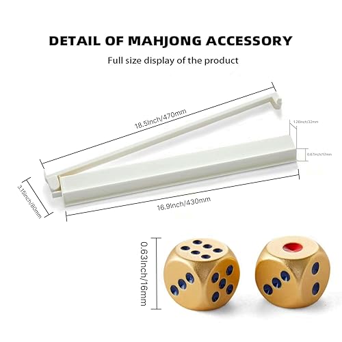 TAIKULA Mahjong Racks with Pushers Clear Acrylic American Majiang Tile Racks Enhanced Mah Jongg Tile Holders Set of 4 with 3 Goldern Dics Beige White - Image 5