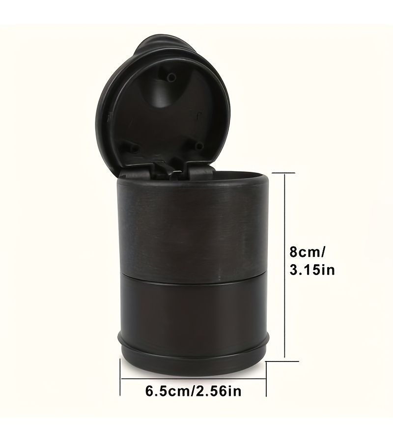 Creative Car Interior Accessory Elegant Black With A Premium Look Ashtray - Image 2