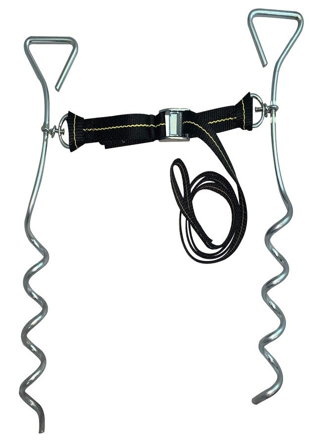 Cajun Tie Downs Basketball Goal Anchor Tie Down Kit - Secures Hoops and Trampolines in High Winds, Heavy Duty Ground Stakes, One-Piece Design, Made in USA - Image 1