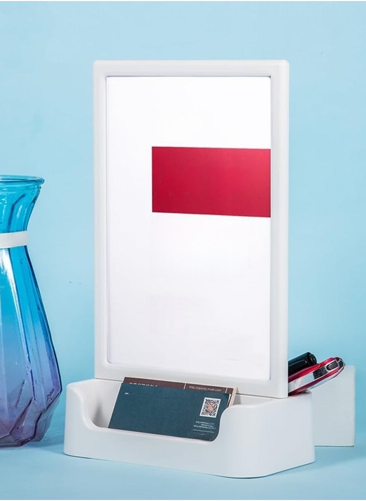 Eckek Eckek  ABS Plastic Sign Holder, Menu Displays T Shape Sign Stand with Business Card Holder, Plastic Display Stand for Ads, Menu, Photos, Business Card  - Image 4