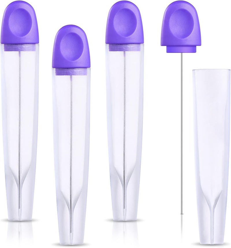 Raiten 4 Cake Tester Stainless Steel Baking Tester with Cover Reusable Metal Mini Cupcake Needle Sticks for Bread Pastry Biscuit Muffin Cookie Baking - Image 1